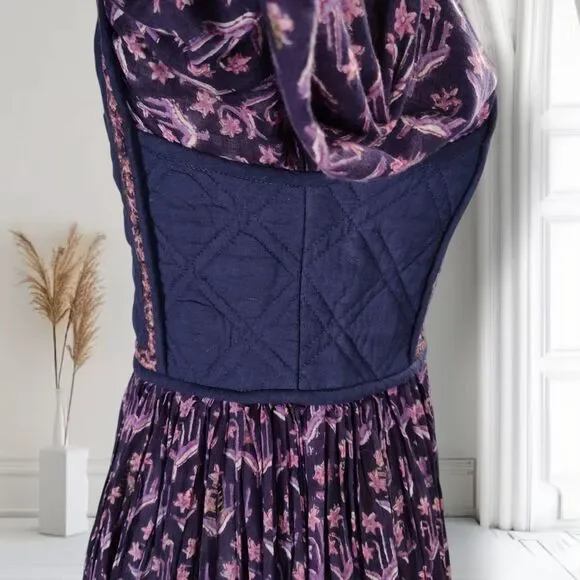 Vintage 70s Phool Indian Cotton Gauze Block Print Peasant Dress Size 4 Boho - Picture 8 of 16